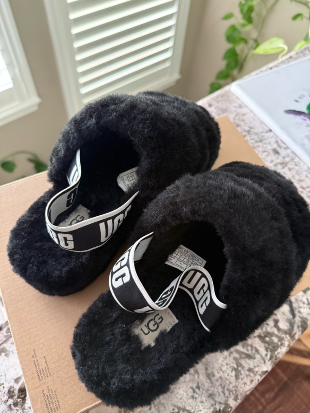 UGG Black Strap Slides